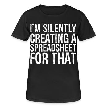 I'm silently creating a spreadsheet for that - Women's Breathable T-Shirt - black - Front - AI Model Female 172 light (172cm)