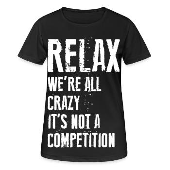 relax crazy mad - Women's Breathable T-Shirt - black - Front - AI Model Female 172 light (172cm)