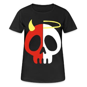 Crâne d'ange et de démon - T-shirt respirant Femme - noir - Devant - AI Model Female 172 light (172cm)