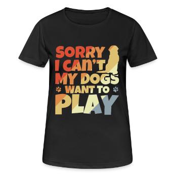 Hundehalter Witz - Frauen T-Shirt atmungsaktiv - Schwarz - Vorne - AI Model Female 172 light (172cm)