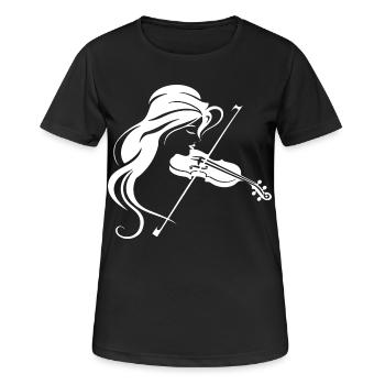 Fiddle Girl Drawing - Women's Breathable T-Shirt - black - Front - AI Model Female 172 light (172cm)