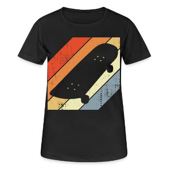 Skateboard Skizze - Frauen T-Shirt atmungsaktiv - Schwarz - Vorne - AI Model Female 172 light (172cm)