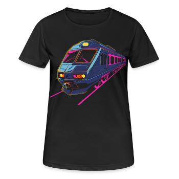 Train Rétro - T-shirt respirant Femme - noir - Devant - AI Model Female 172 light (172cm)