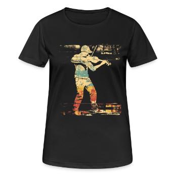 Violon Style BD - T-shirt respirant Femme - noir - Devant - AI Model Female 172 light (172cm)