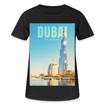 Horizon de Dubaï – Métropole du désert - T-shirt respirant Femme - noir - Devant - AI Model Female 172 light (172cm)