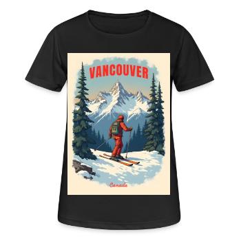 Paysages de montagne de Vancouver - T-shirt respirant Femme - noir - Devant - AI Model Female 172 light (172cm)