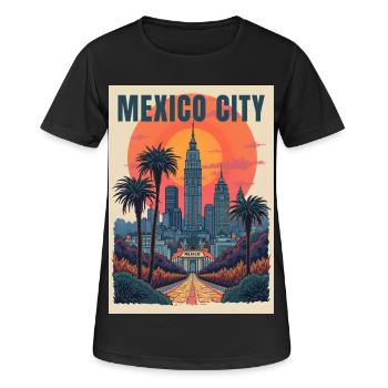 Mexiko-Stadt – Zócalo und Aztekische Geschichte - Frauen T-Shirt atmungsaktiv - Schwarz - Vorne - AI Model Female 172 light (172cm)