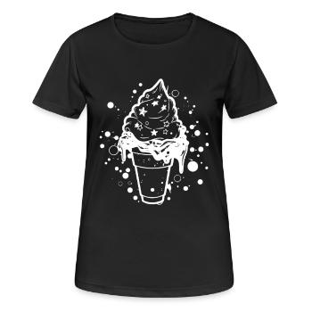 Softeis Skizze - Frauen T-Shirt atmungsaktiv - Schwarz - Vorne - AI Model Female 172 light (172cm)