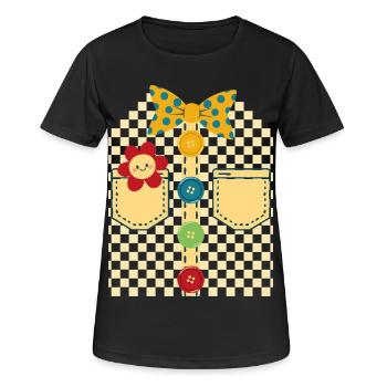 Bunte Clown-Dekoration - Frauen T-Shirt atmungsaktiv - Schwarz - Vorne - AI Model Female 172 light (172cm)