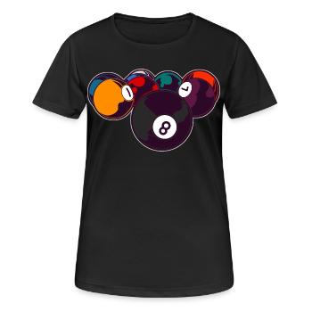 Billard 8 Ball - Frauen T-Shirt atmungsaktiv - Schwarz - Vorne - AI Model Female 172 light (172cm)
