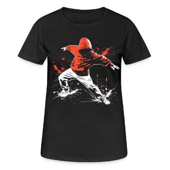 Breakdancer Streetart - Frauen T-Shirt atmungsaktiv - Schwarz - Vorne - AI Model Female 172 light (172cm)