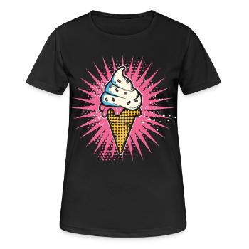 Cream Cartoon Look - Women's Breathable T-Shirt - black - Front - AI Model Female 172 light (172cm)