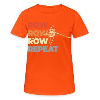 Row Row Row Repeat - Women's Breathable T-Shirt - neon orange - Front - AI Model Female 172 dark (172cm)