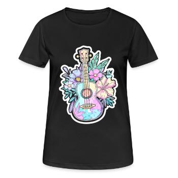 Ukulélé Style BD - T-shirt respirant Femme - noir - Devant - AI Model Female 172 light (172cm)