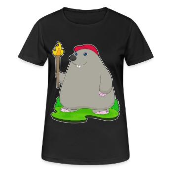 Maulwurf Fackel - Frauen T-Shirt atmungsaktiv - Schwarz - Vorne - AI Model Female 172 light (172cm)