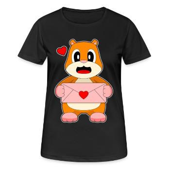 Hamster Liebesbrief - Frauen T-Shirt atmungsaktiv - Schwarz - Vorne - AI Model Female 172 light (172cm)