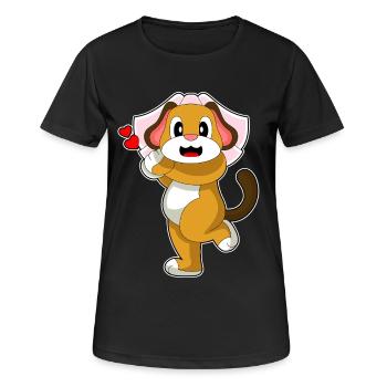 Chien Voile de mariée Mariage - T-shirt respirant Femme - noir - Devant - AI Model Female 172 light (172cm)