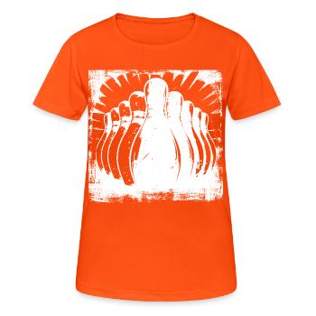 Quilles Bowling - T-shirt respirant Femme - orange néon - Devant - AI Model Female 172 dark (172cm)
