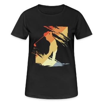 Vintage Golf - Frauen T-Shirt atmungsaktiv - Schwarz - Vorne - AI Model Female 172 light (172cm)