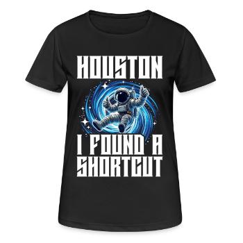 Funny Astronaut Space Portal Wormhole Saying - Women's Breathable T-Shirt - black - Front - AI Model Female 172 light (172cm)