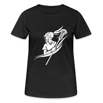 Lacrosse Player - Women's Breathable T-Shirt - black - Front - AI Model Female 172 light (172cm)