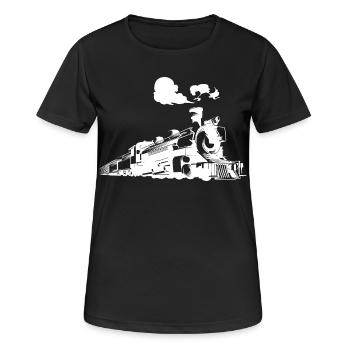 Dampflokomotive - Frauen T-Shirt atmungsaktiv - Schwarz - Vorne - AI Model Female 172 light (172cm)