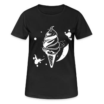 Softeis Skizze - Frauen T-Shirt atmungsaktiv - Schwarz - Vorne - AI Model Female 172 light (172cm)