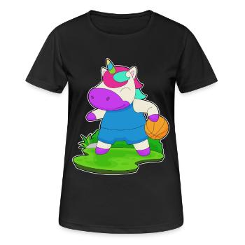 Licorne Basketteur Basketteur - T-shirt respirant Femme - noir - Devant - AI Model Female 172 light (172cm)