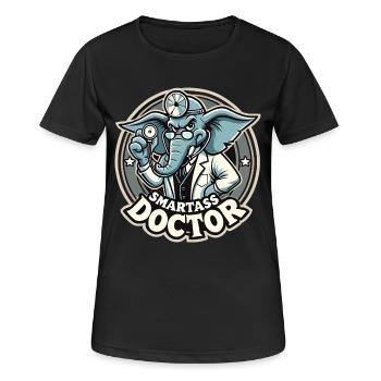 Smartass Doctor Elephant Funny Gift - Women's Breathable T-Shirt - black - Front - AI Model Female 172 light (172cm)