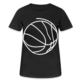 Basketball Skizze - Frauen T-Shirt atmungsaktiv - Schwarz - Vorne - AI Model Female 172 light (172cm)