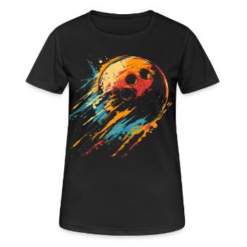 90er Bowlingkugel - Frauen T-Shirt atmungsaktiv - Schwarz - Vorne - AI Model Female 172 light (172cm)