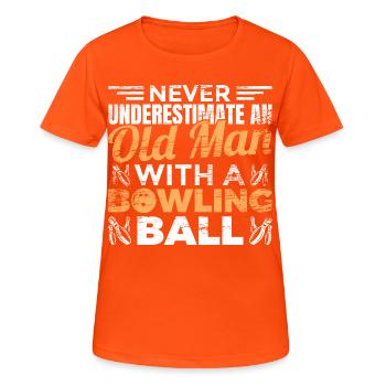 Bowling Großvater - Frauen T-Shirt atmungsaktiv - Neonorange - Vorne - AI Model Female 172 dark (172cm)