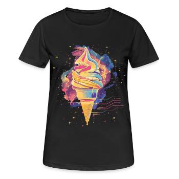 Crème glacée Vaporwave - T-shirt respirant Femme - noir - Devant - AI Model Female 172 light (172cm)