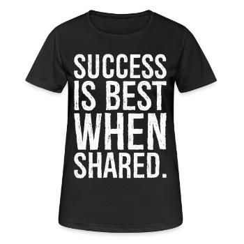 success is best when shared - Women's Breathable T-Shirt - black - Front - AI Model Female 172 light (172cm)