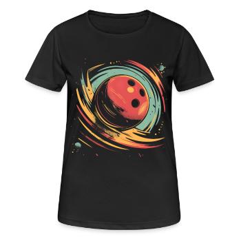 Boule de bowling rétro - T-shirt respirant Femme - noir - Devant - AI Model Female 172 light (172cm)