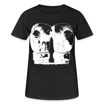 Boxhandschuhe - Frauen T-Shirt atmungsaktiv - Schwarz - Vorne - AI Model Female 172 light (172cm)