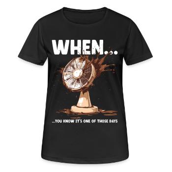 Drôle de désastre Bureau Meme Collègues Loi de Murphy - T-shirt respirant Femme - noir - Devant - AI Model Female 172 light (172cm)