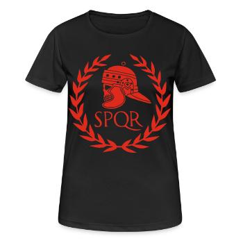 Empire romain et crâne rouge - T-shirt respirant Femme - noir - Devant - AI Model Female 172 light (172cm)