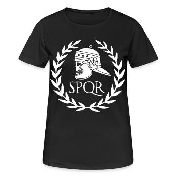 Empire romain et crâne blanc - T-shirt respirant Femme - noir - Devant - AI Model Female 172 light (172cm)