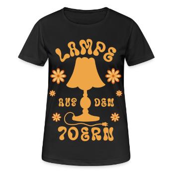 Lampe aus den 70ern - Frauen T-Shirt atmungsaktiv - Schwarz - Vorne - AI Model Female 172 light (172cm)