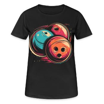 Boules de bowling Synthwave - T-shirt respirant Femme - noir - Devant - AI Model Female 172 light (172cm)