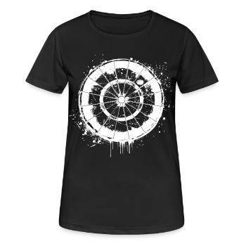 Dartscheibe Streetart - Frauen T-Shirt atmungsaktiv - Schwarz - Vorne - AI Model Female 172 light (172cm)