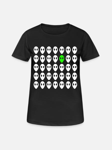 alien face - Women's Breathable T-Shirt - black
