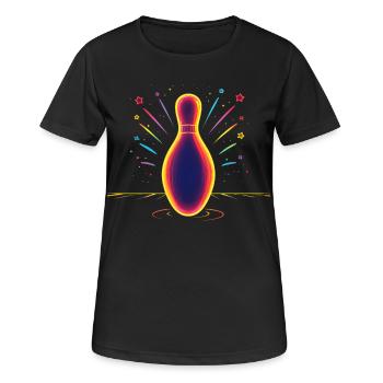 Bowling Synthwave - T-shirt respirant Femme - noir - Devant - AI Model Female 172 light (172cm)