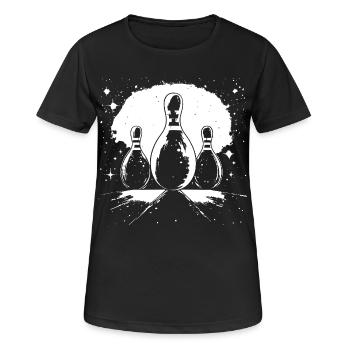 Bowling Pins - Frauen T-Shirt atmungsaktiv - Schwarz - Vorne - AI Model Female 172 light (172cm)