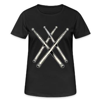 Drumsticks Line Art - Women's Breathable T-Shirt - black - Front - AI Model Female 172 light (172cm)
