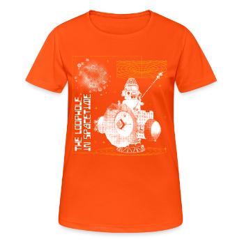 Loophole in Spacetime - Frauen T-Shirt atmungsaktiv - Neonorange - Vorne - AI Model Female 172 dark (172cm)