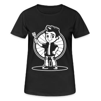 Look de bande dessinée de petit joueur de fléchettes - T-shirt respirant Femme - noir - Devant - AI Model Female 172 light (172cm)