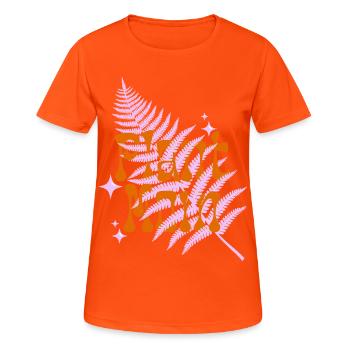 Plant Mama Stylish Print Motif - Women's Breathable T-Shirt - neon orange - Front - AI Model Female 172 dark (172cm)