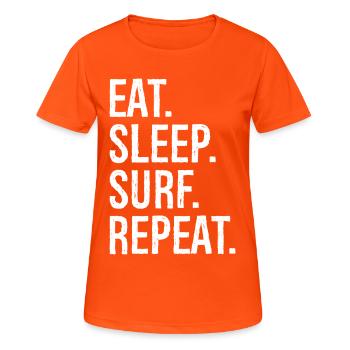 Manger Dormir Surfer Répéter - T-shirt respirant Femme - orange néon - Devant - AI Model Female 172 dark (172cm)